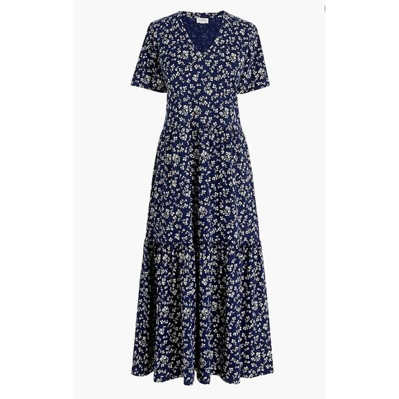 J. Crew Factory Dresses & Skirts - NWT J Crew Factory Womens Tiered Knit Midi Dress XXL Floral Cottagecore Cotton